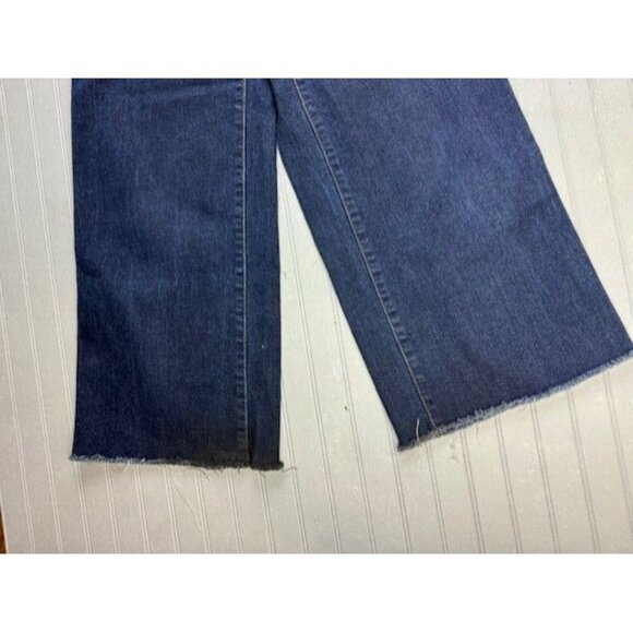 Gap Size 4 27T Tall High Rise Wide Leg Crop Womens Jeans Raw Hem Stretch - Picture 5 of 5